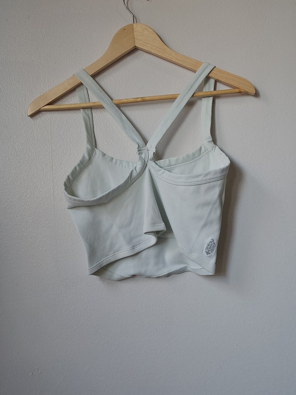 Free People Sage Ribbed Cropped Tank with Knotted Back - Picture 2 of 3
